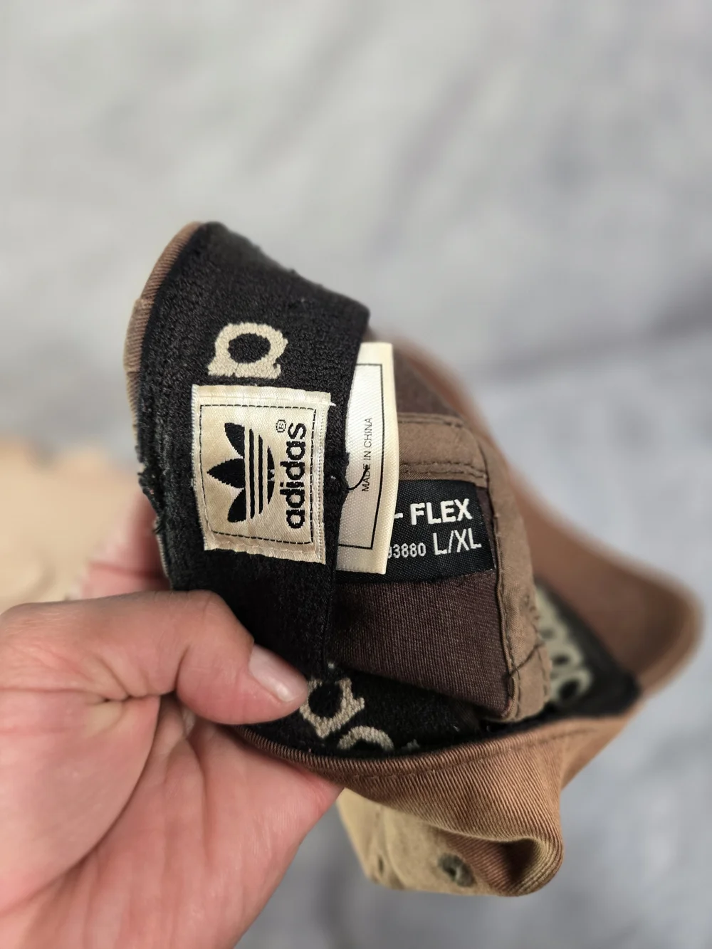 vintage Y2K-era Adidas Originals Cadet Hat in a washed brown cotton twill